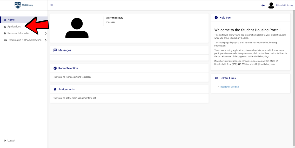 Step 1 Application Middlebury